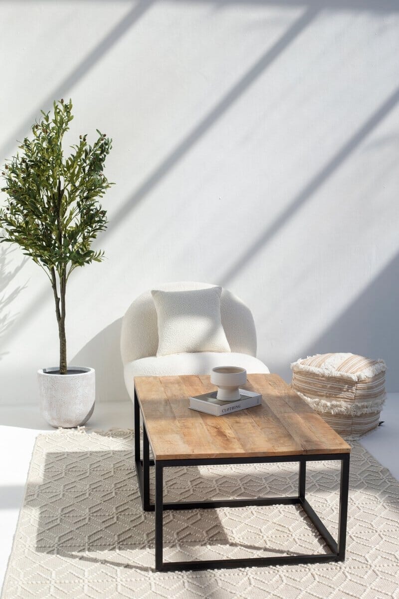 Alfie Nesting Wood Coffee Table with Black Metal Legs - Image 5