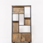 Ardley Industrial Display Mango Wood Cabinet with Shelves