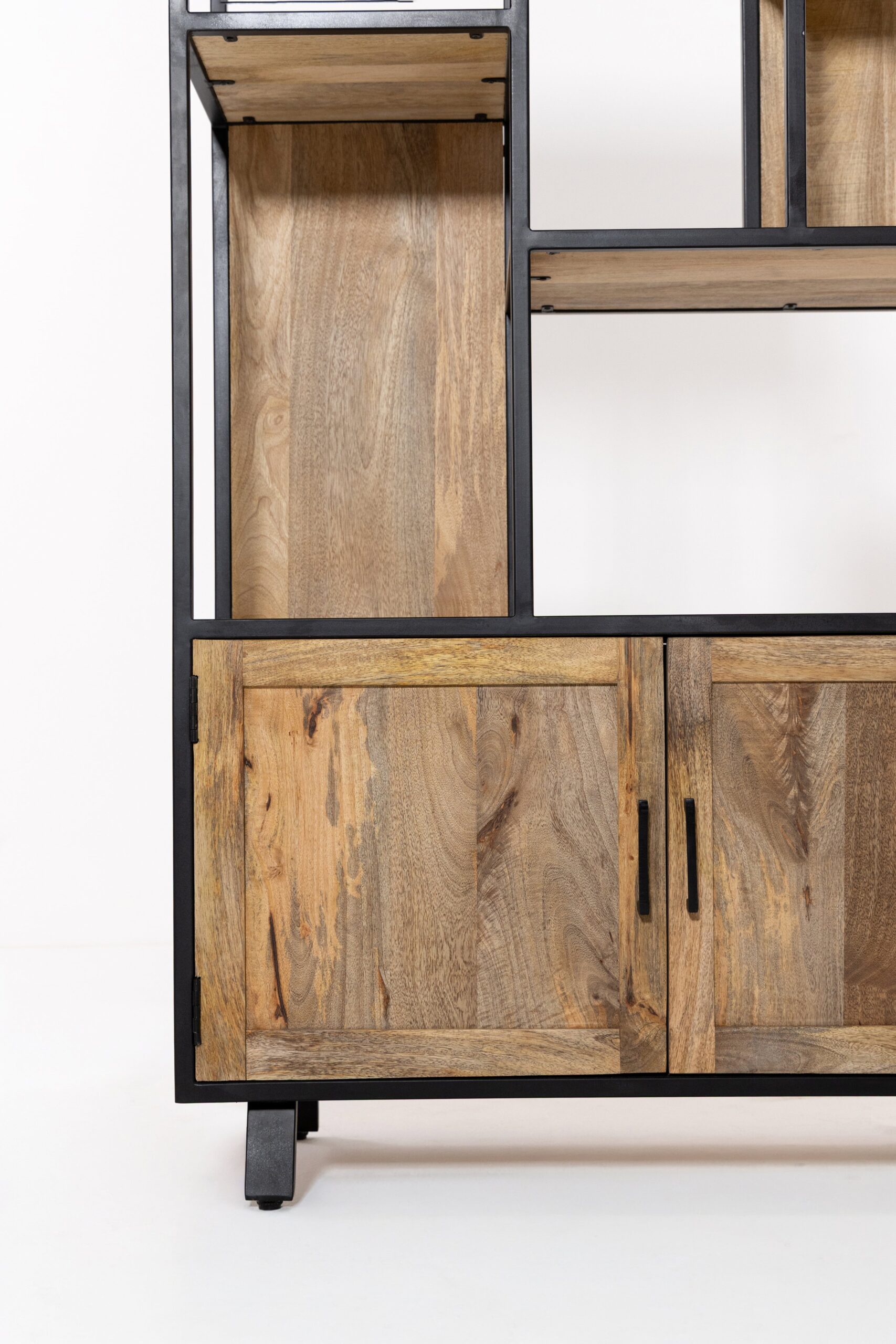 Ardley Industrial Display Mango Wood Cabinet with Shelves - Image 4