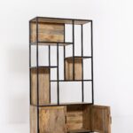 Ardley Industrial Display Mango Wood Cabinet with Shelves
