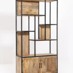 Ardley Industrial Display Mango Wood Cabinet with Shelves