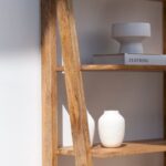 Atwell Wooden Bookcase with Rattan Drawer
