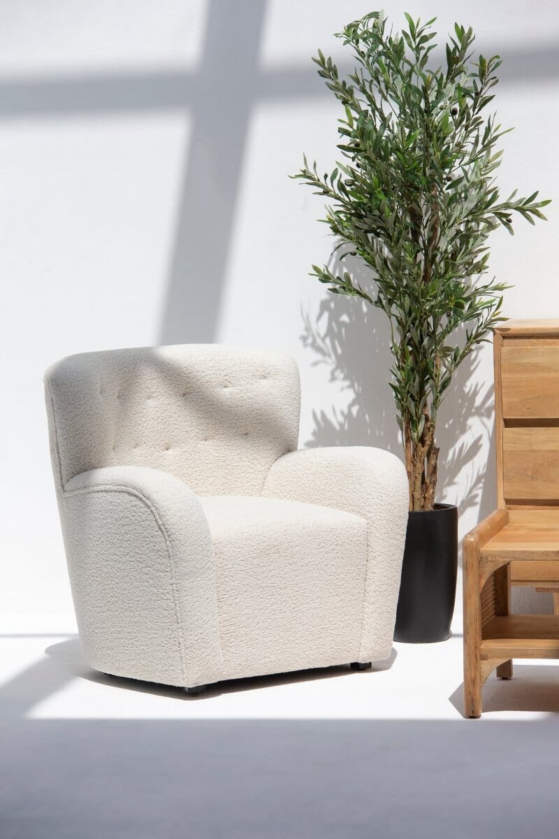 Sicily Boucle Sofa Chair with Arms - Image 5