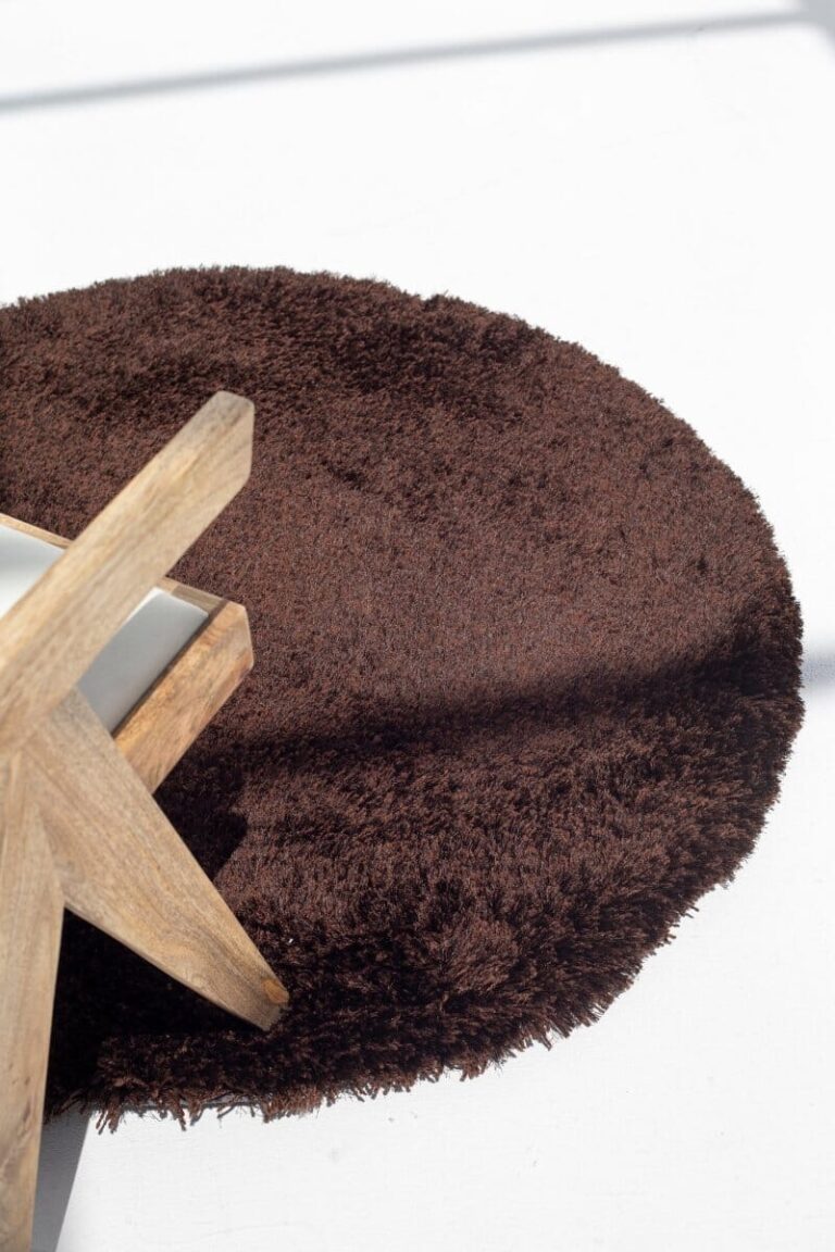 Round Chocolate Dream - Fluffy Shaggy Rug