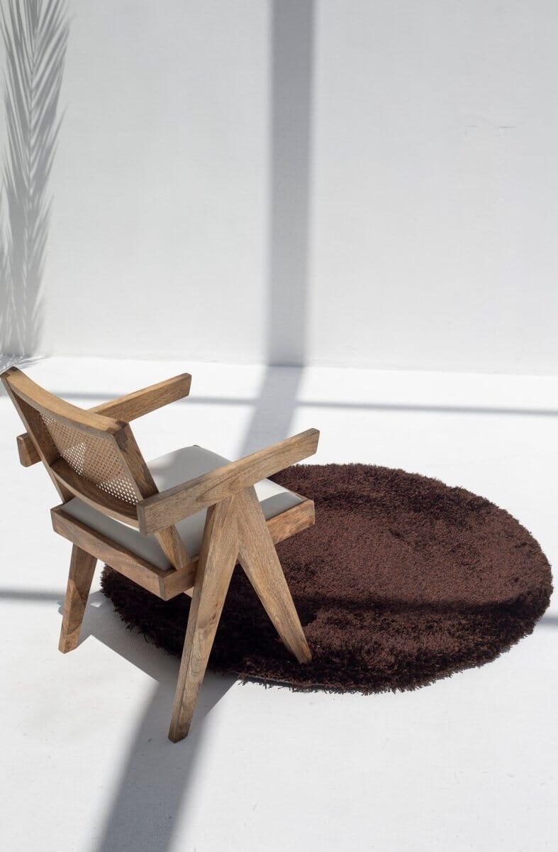 Round Chocolate Dream - Fluffy Shaggy Rug - Image 3