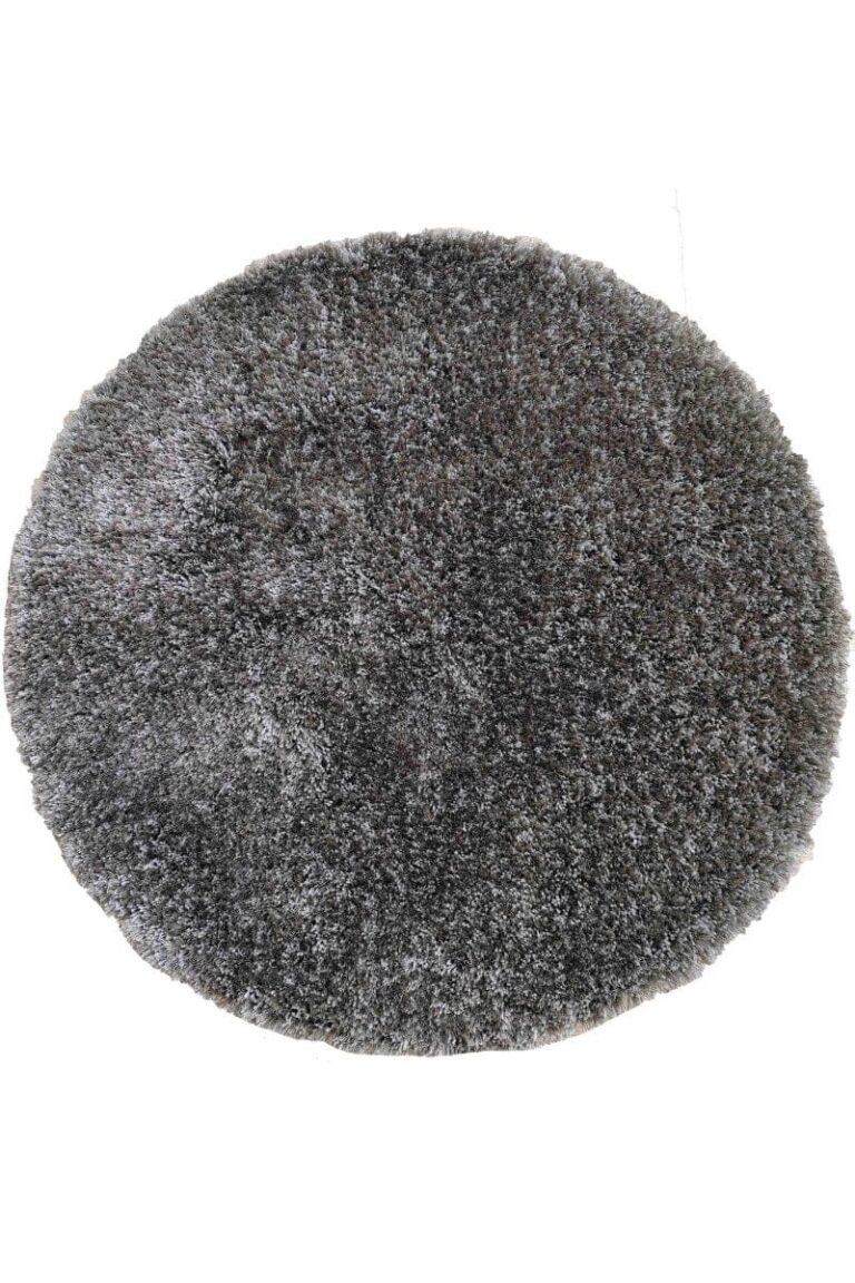 Round Grey Clouds - Fluffy Shaggy Rug