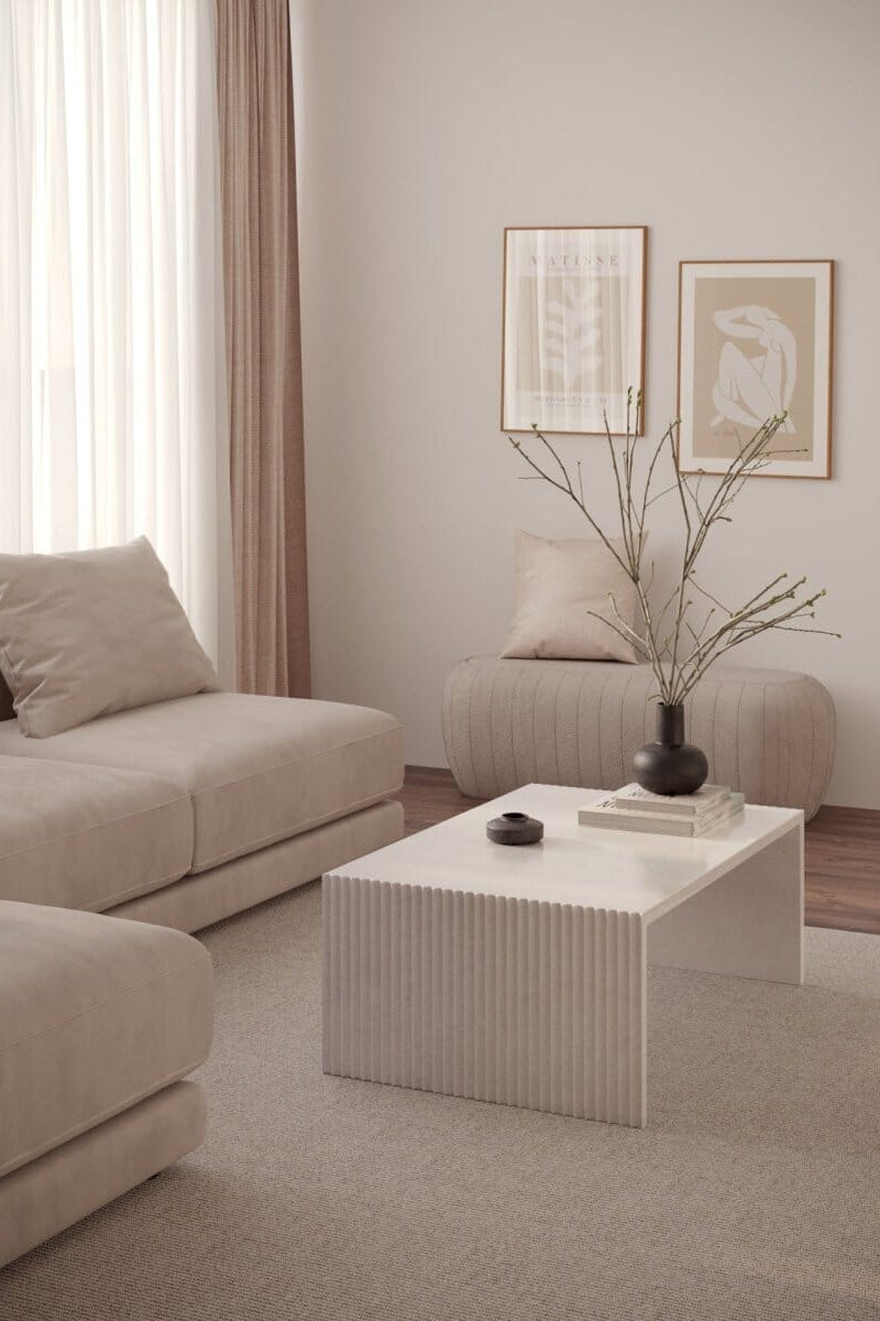 Geneva Limestone U Shaped Coffee Table