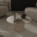 Hadley Travertine Round Coffee Table