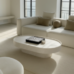 Arizona Crema Marfil Oval Coffee Table