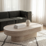 Arizona Travertine Oval Coffee Table
