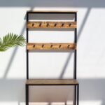 Wooden Coat Rack with Bench