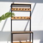 Wooden Coat Rack with Bench