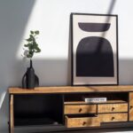 Linea Patterned Wood TV Unit