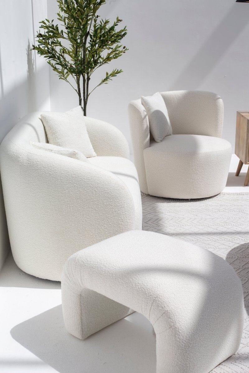 Amanti Off-White Boucle 2 Seater Sofa - Image 8