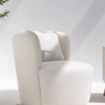 Bronte Off White Boucle Swivel Sofa Chair