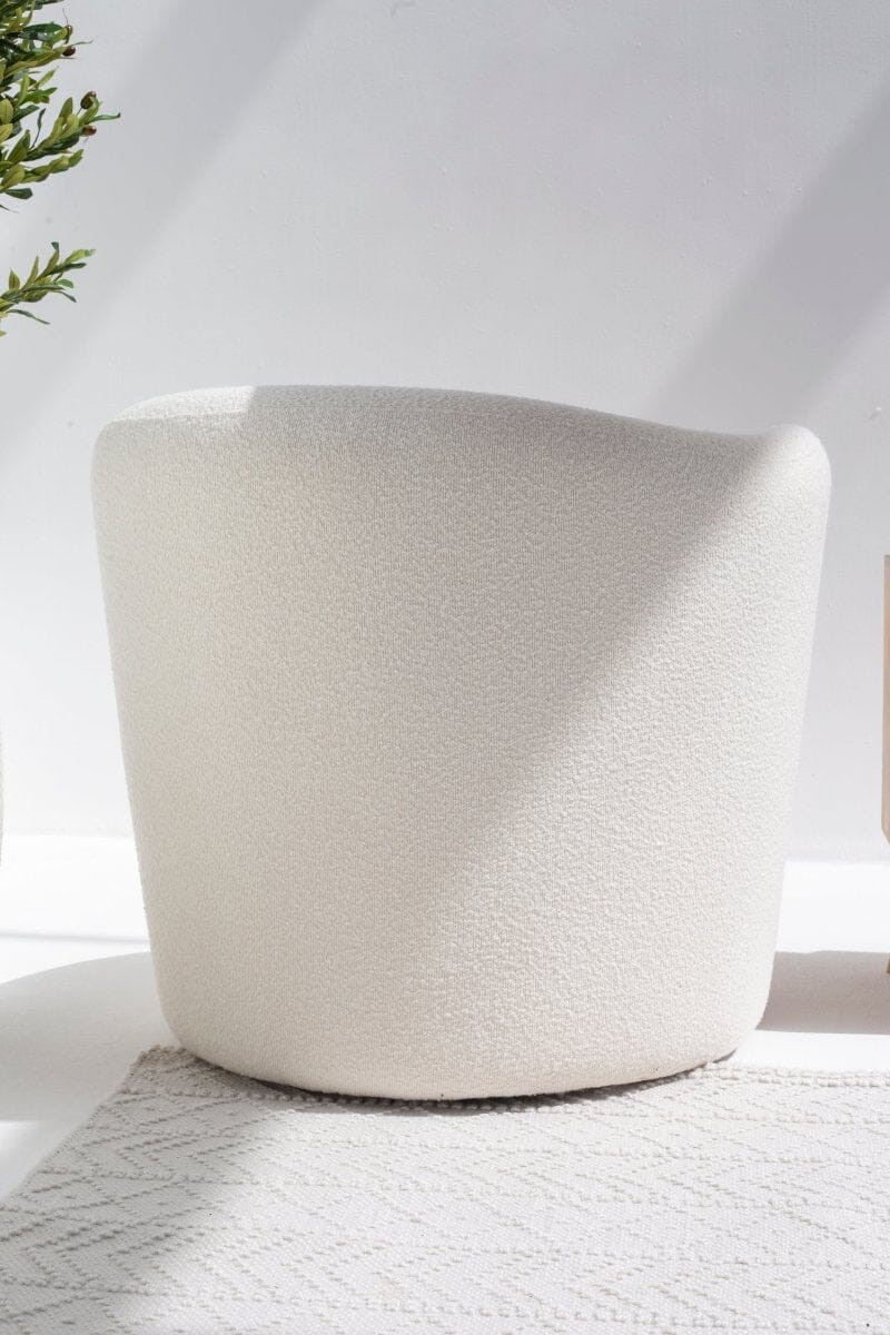 Bronte Off White Boucle Swivel Sofa Chair - Image 10
