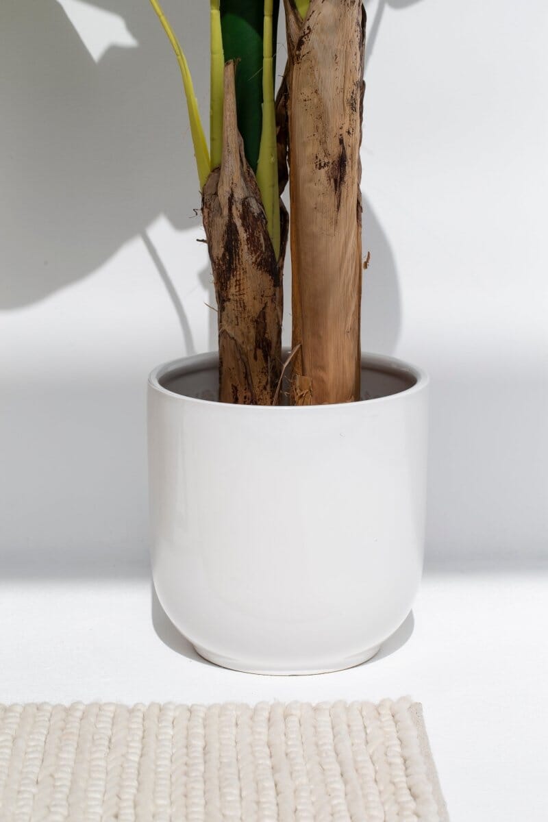 White Round Pot