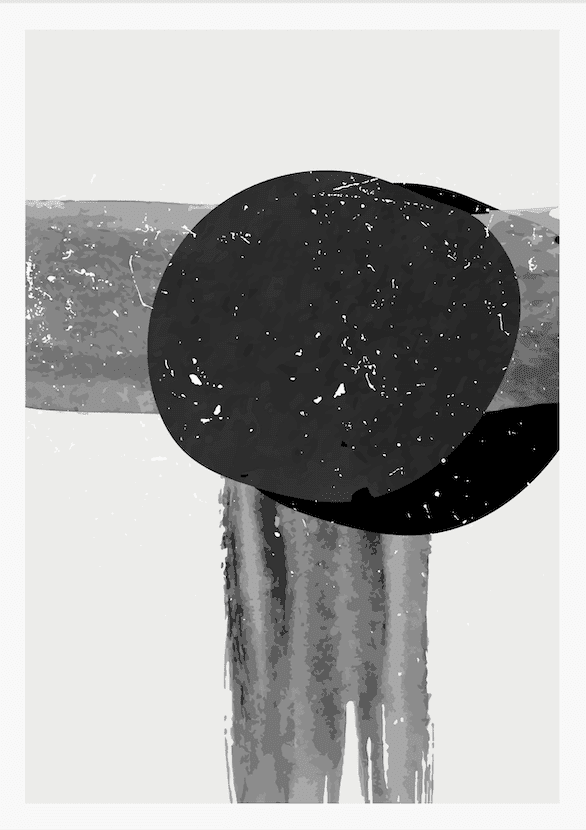 Monochromatic Chaos Abstract Wall Art III - Image 2