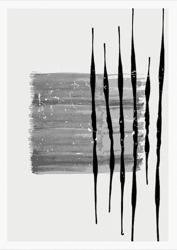 Monochromatic Chaos Abstract Wall Art IV - Image 2