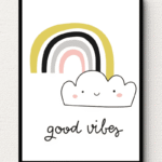 Good Vibes Rainbow Cloud Wall Art