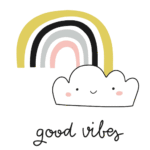 Good Vibes Rainbow Cloud Wall Art