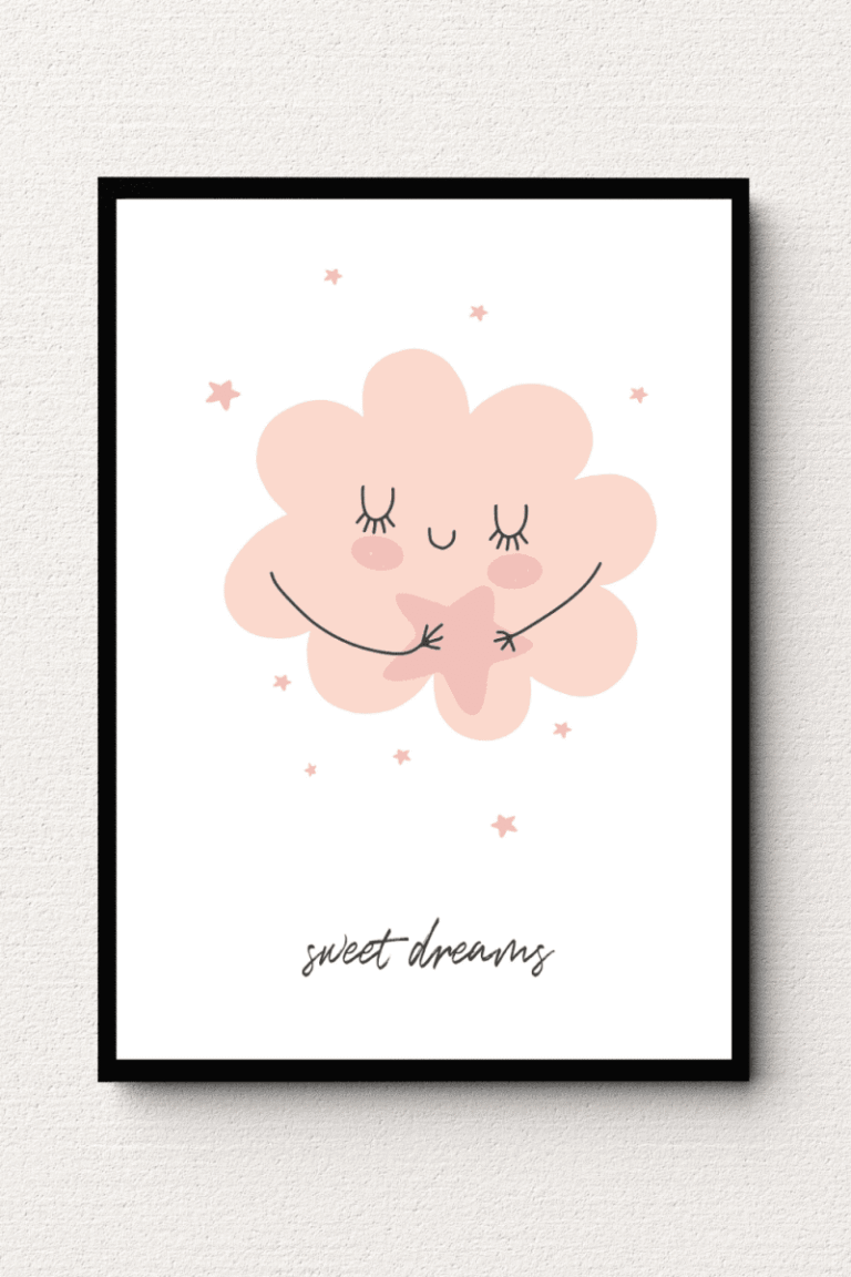 Celestial Hug: Cloud and Star Wall Art