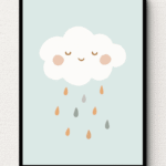 Joyful Cloud Raindrop Wall Art