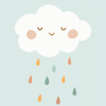Joyful Cloud Raindrop Wall Art