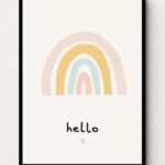 Pastel Rainbow Greeting Wall Art