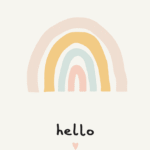 Pastel Rainbow Greeting Wall Art