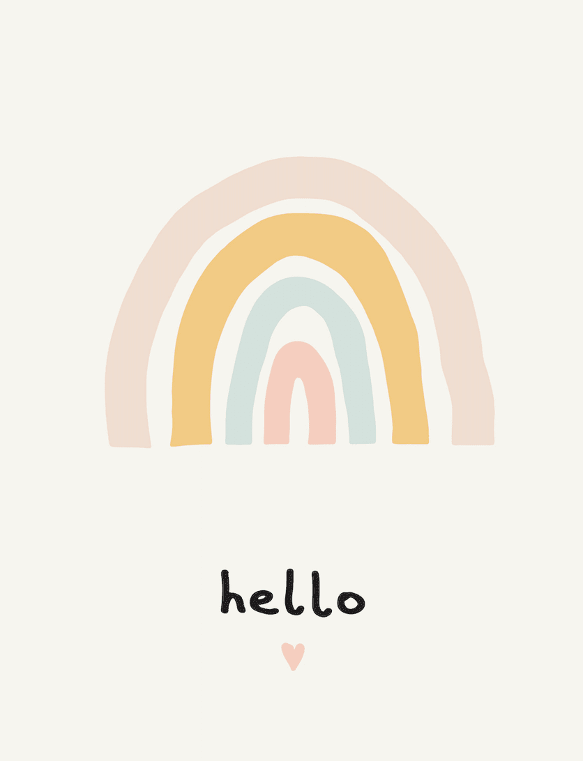 Pastel Rainbow Greeting Wall Art - Image 2