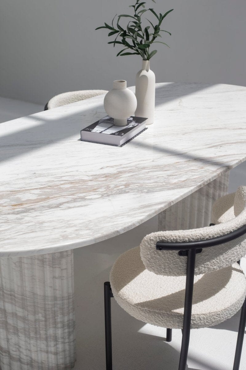 Valeria Calacatta Greek Marble Oval Dining Table - Image 2