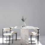 Valeria Calacatta Greek Marble Oval Dining Table