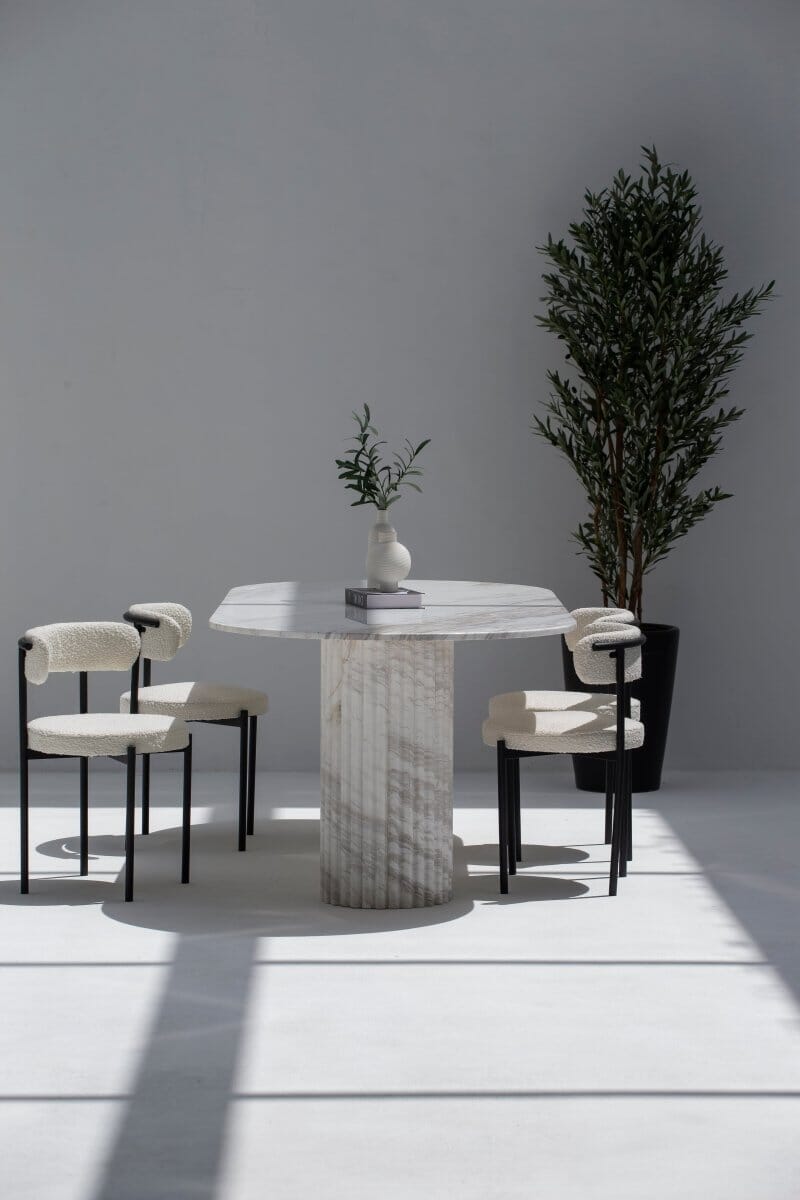 Valeria Calacatta Greek Marble Oval Dining Table - Image 10