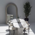 Valeria Calacatta Greek Marble Oval Dining Table