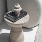 Aletea Solid Travertine Side Table