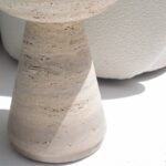 Aletea Solid Travertine Side Table