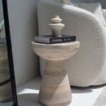 Aletea Solid Travertine Side Table