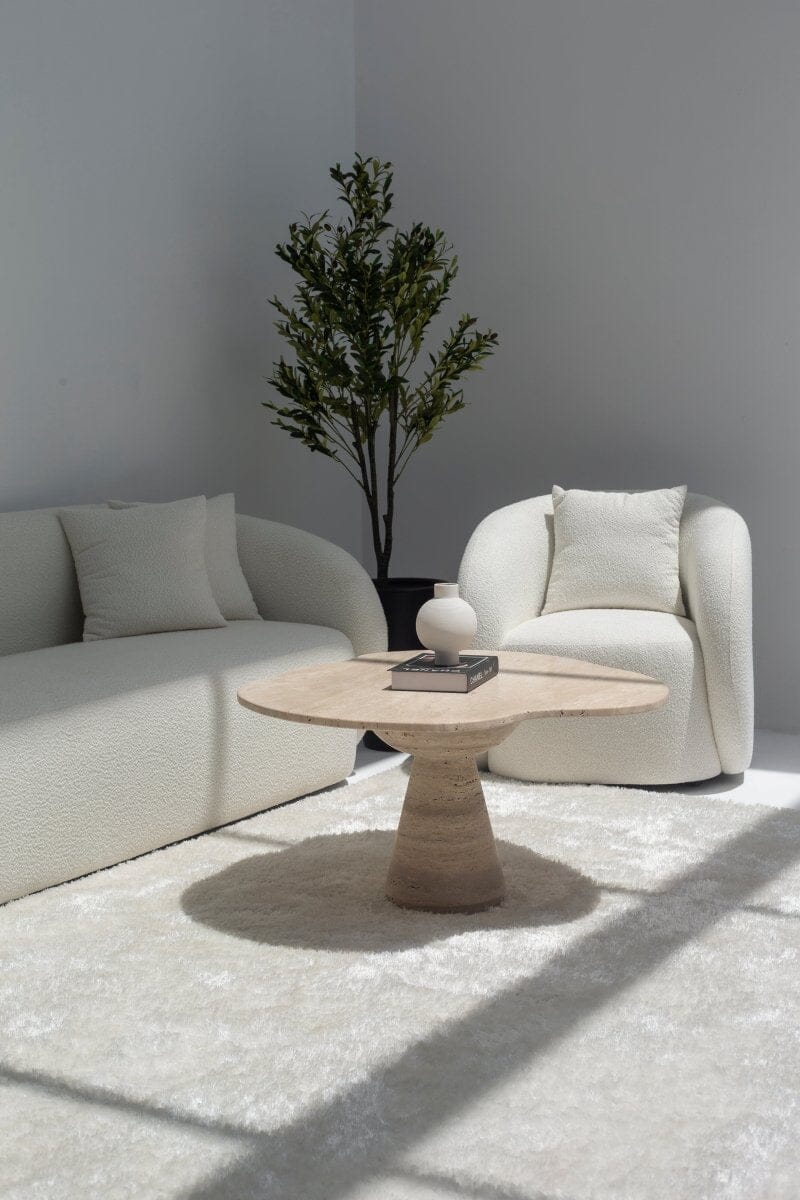 Roma Irregular Travertine Coffee Table with Travertine Base - Image 9