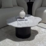 Klytie Statuario Marble Irregular Coffee Table (3 Base Colors)