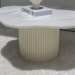 Klytie Statuario Marble Irregular Coffee Table (3 Base Colors)