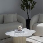 Klytie Statuario Marble Irregular Coffee Table (3 Base Colors)