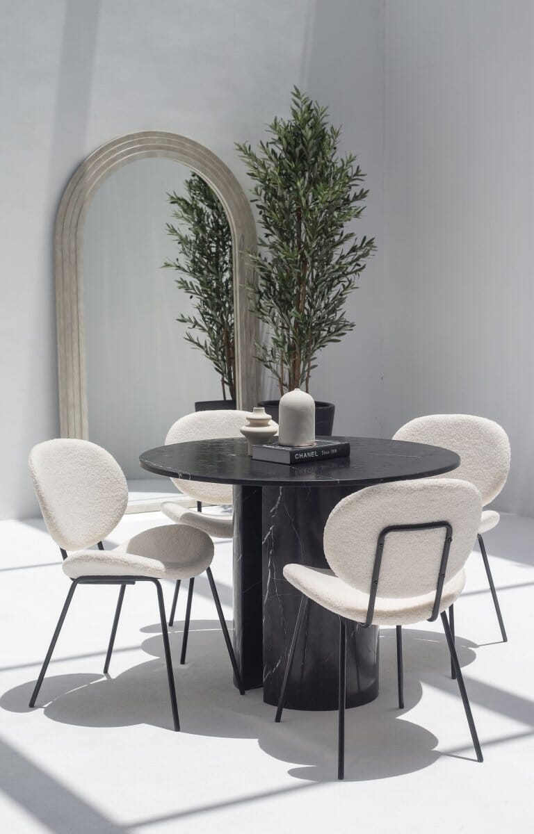 Cyrene Black Marquina Marble Dining Table