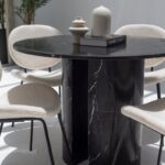 Cyrene Black Marquina Marble Dining Table
