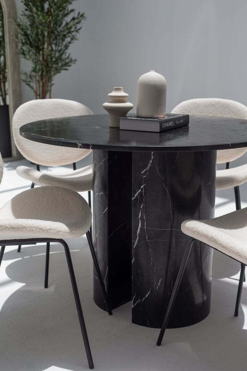 Cyrene Black Marquina Marble Dining Table - Image 2
