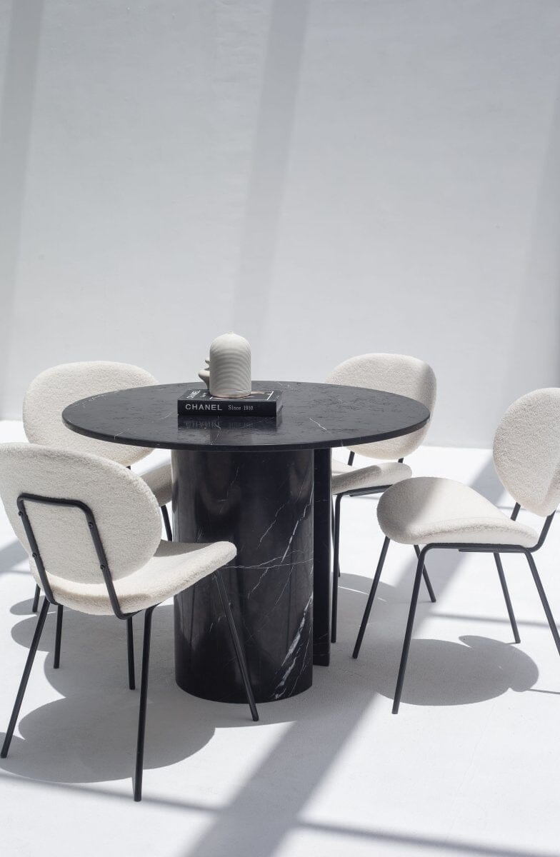 Cyrene Black Marquina Marble Dining Table - Image 5