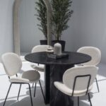 Cyrene Black Marquina Marble Dining Table