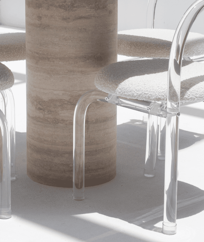Cynthia Black Marquina Marble Dining Table with Travertine Base - Image 5