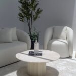 Petronia Oryx Marble Top Coffee Table (4 Base Colors)
