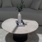 Petronia Oryx Marble Top Coffee Table (4 Base Colors)